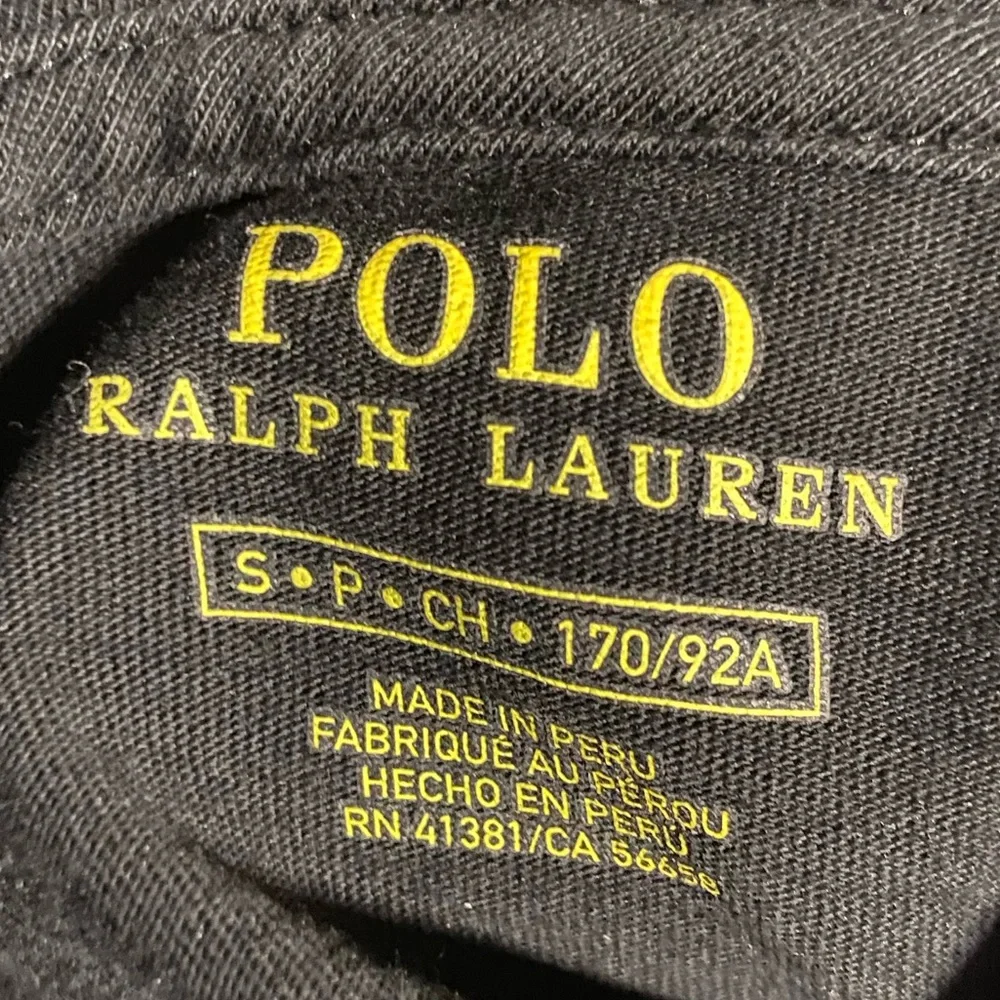 Polo by Ralph Lauren Men's hooded Black Long Sleeve Tee with Red Logo